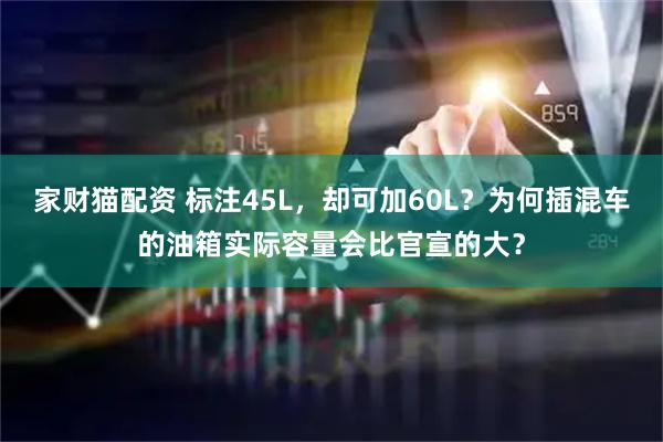 家财猫配资 标注45L，却可加60L？为何插混车的油箱实际容量会比官宣的大？