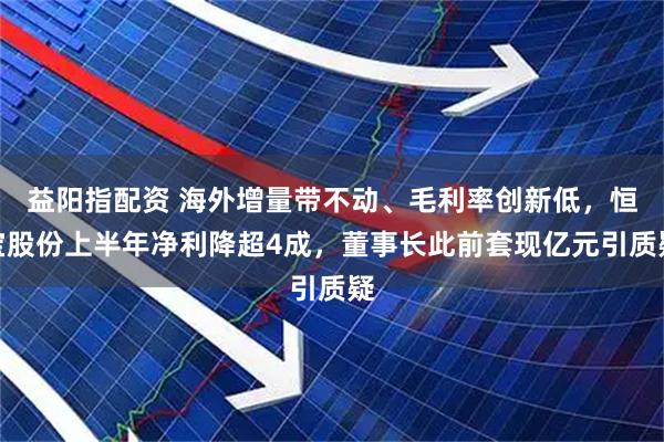 益阳指配资 海外增量带不动、毛利率创新低，恒宝股份上半年净利降超4成，董事长此前套现亿元引质疑